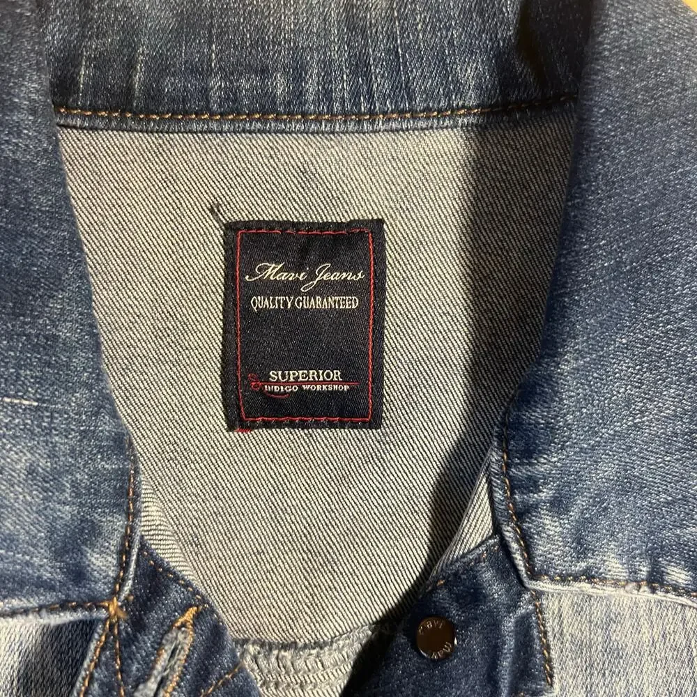 Mavi Jeans Samantha Denim Jean Jacket Women's Size XS Crop Medium-Wash EUC